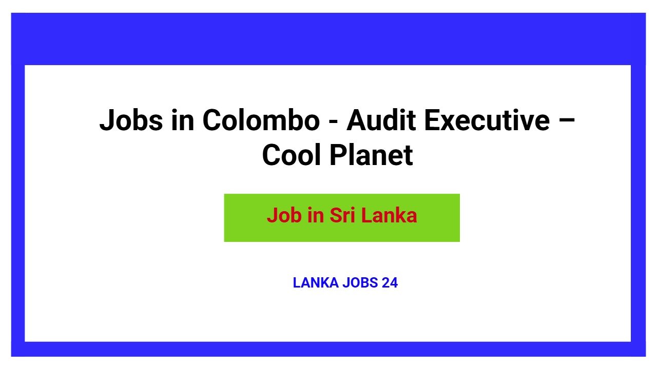 Jobs in Colombo - Audit Executive – Cool Planet