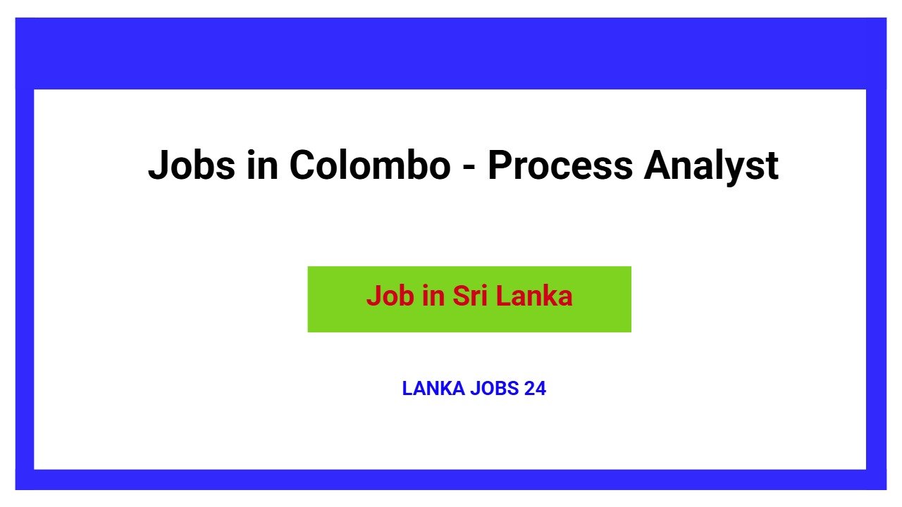 Jobs in Colombo - Process Analyst